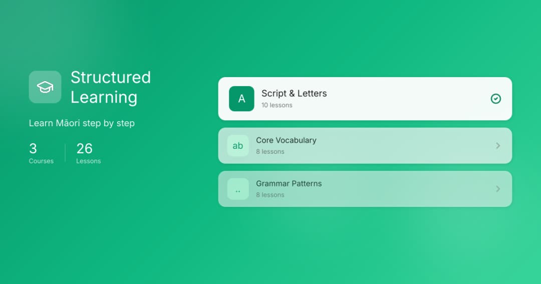 Learn Māori - Structured Courses